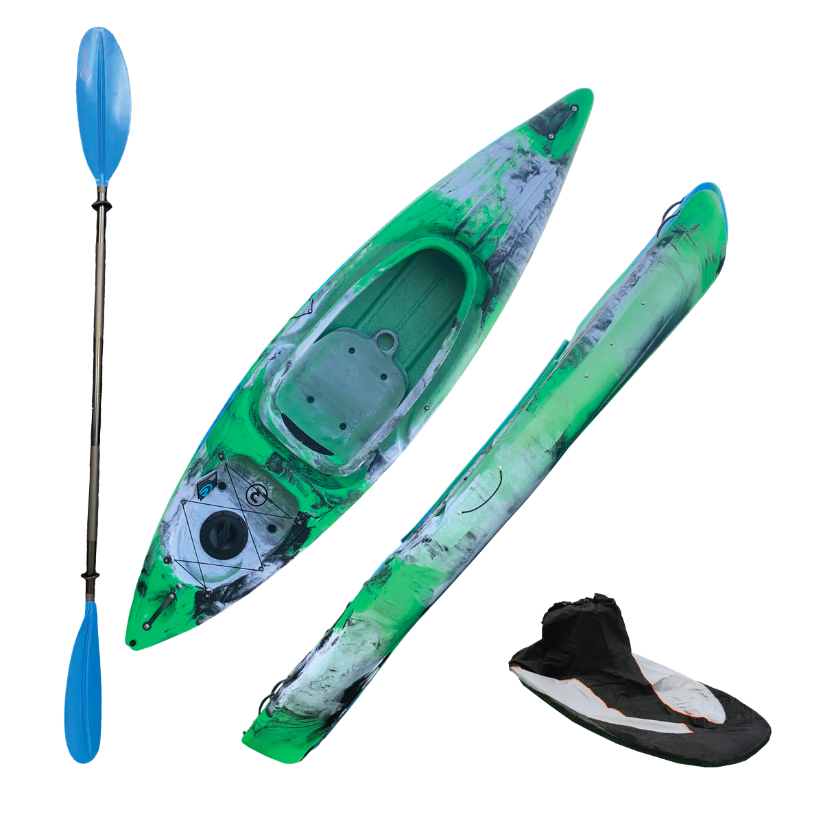 Deluxe_Sit-In_Kayak_Green-White-And-Black-ExcelBoats