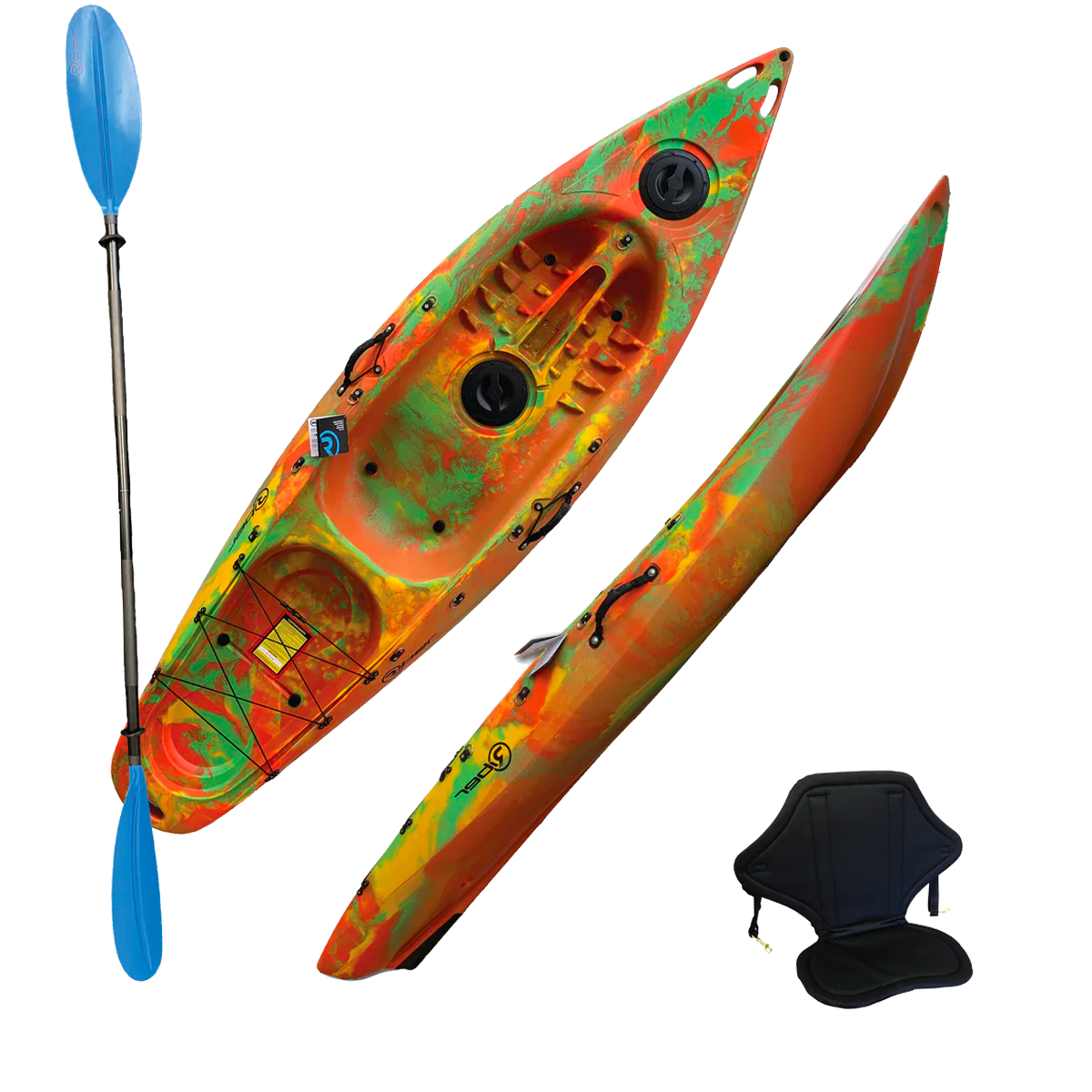 Deluxe_Sit-On-Top_Kayak_Orange-Green-Yellow