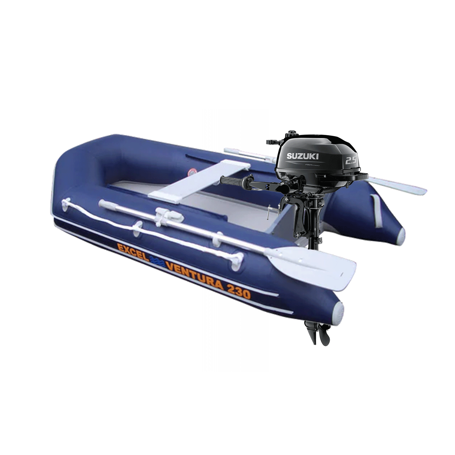 EXCEL Ventura 230 Inflatable Boat & Suzuki 2.5 HP Outboard Engine Bundle